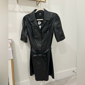 Black Vegan Leather Dress